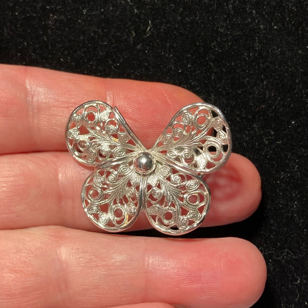 Vintage Filigree Butterfly Brooch by Emmons Jewelry